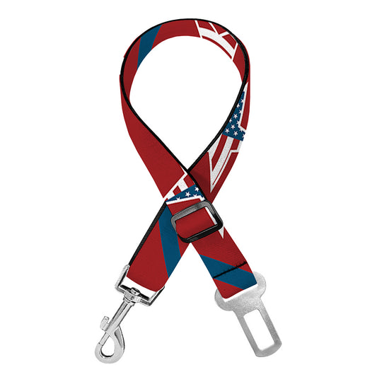 USA Patriotic Star Pattern Print Dog Seat Belt