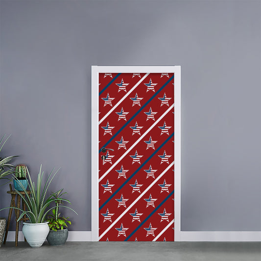 USA Patriotic Star Pattern Print Door Sticker