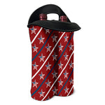 USA Patriotic Star Pattern Print Double Neoprene Wine Tote