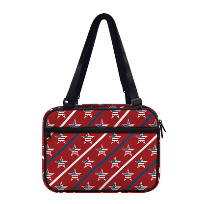 USA Patriotic Star Pattern Print Double Strap Bible Bag