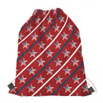 USA Patriotic Star Pattern Print Drawstring Bag