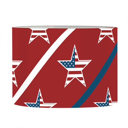 USA Patriotic Star Pattern Print Drum Lamp Shade