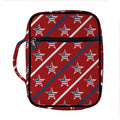 USA Patriotic Star Pattern Print Front Pocket Bible Bag