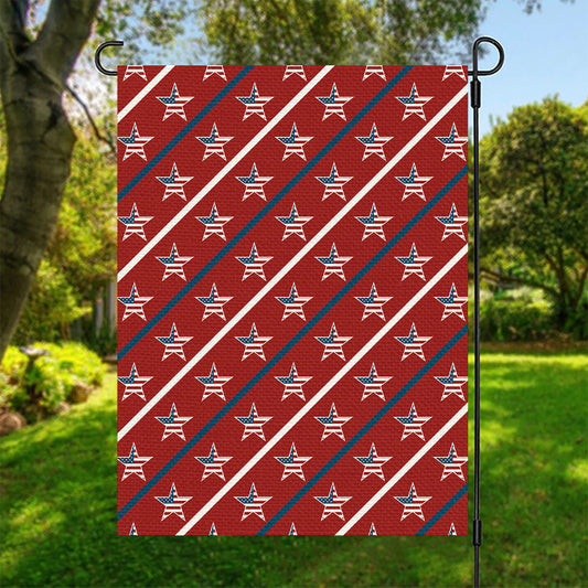 USA Patriotic Star Pattern Print Garden Flag