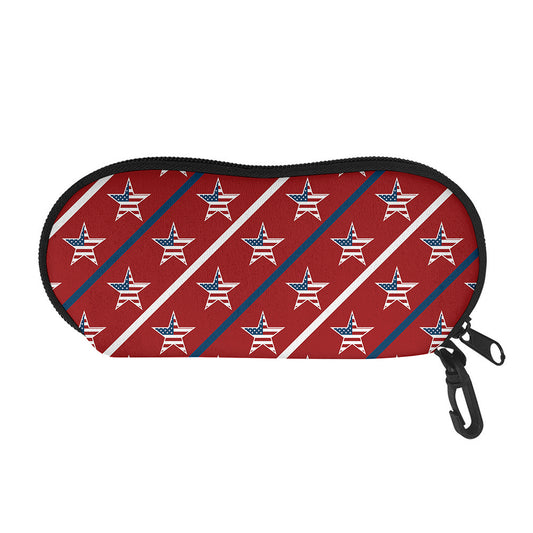 USA Patriotic Star Pattern Print Glasses Case