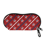 USA Patriotic Star Pattern Print Glasses Case