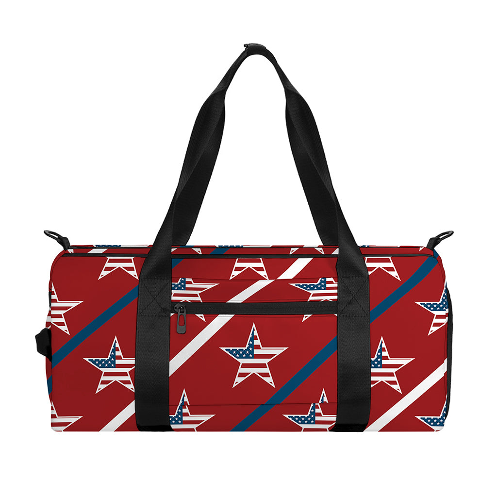 USA Patriotic Star Pattern Print Gym Bag