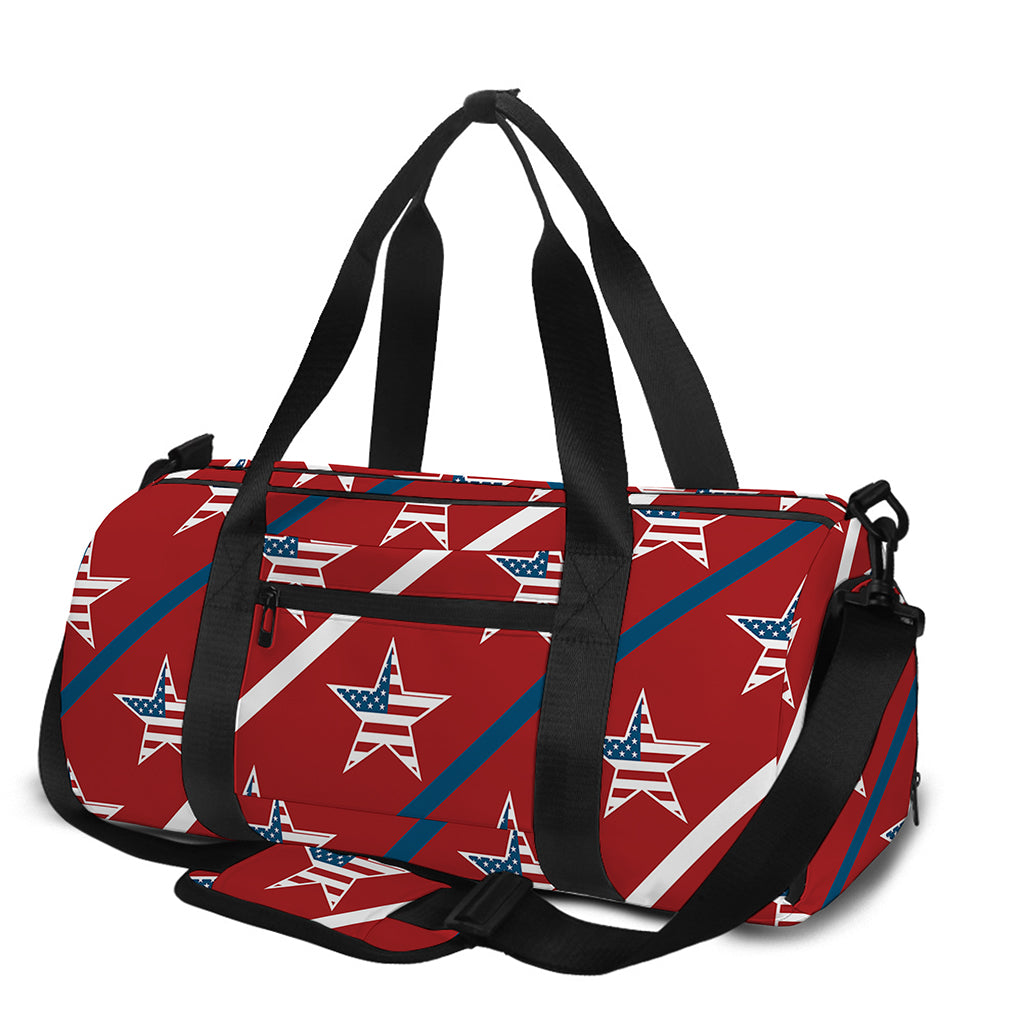 USA Patriotic Star Pattern Print Gym Bag
