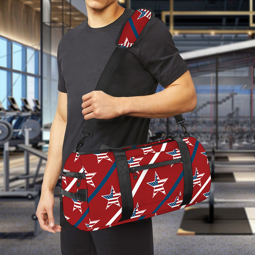 USA Patriotic Star Pattern Print Gym Bag
