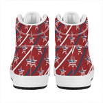USA Patriotic Star Pattern Print High Top Leather Sneakers