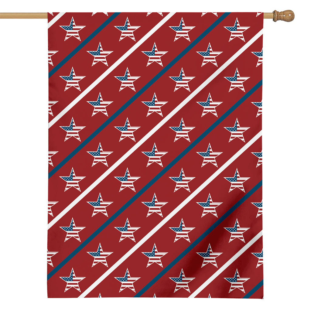 USA Patriotic Star Pattern Print House Flag