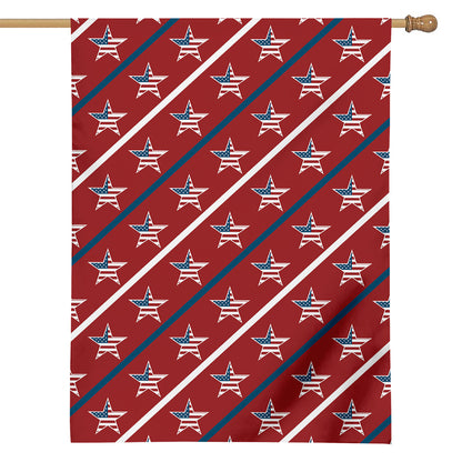 USA Patriotic Star Pattern Print House Flag