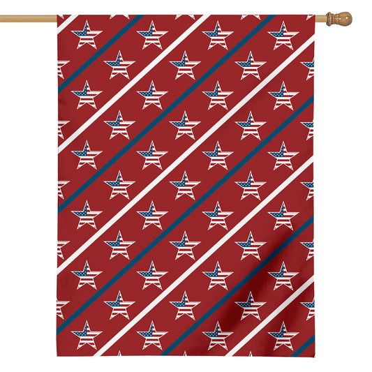 USA Patriotic Star Pattern Print House Flag