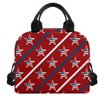 USA Patriotic Star Pattern Print Insulated Lunch Bag