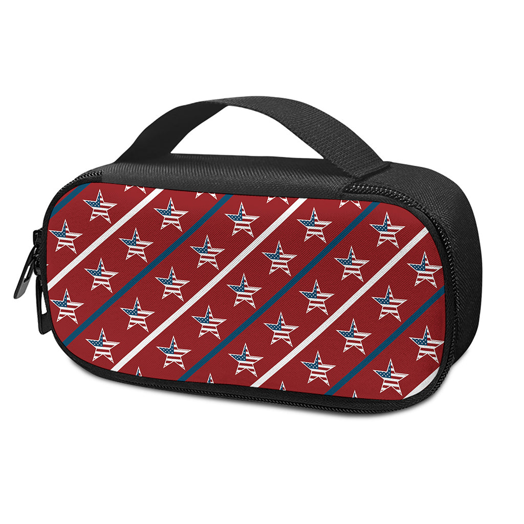 USA Patriotic Star Pattern Print Insulin Cooler Travel Case