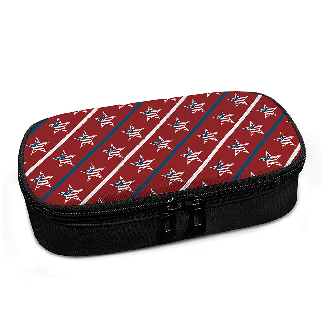 USA Patriotic Star Pattern Print Insulin Cooler Travel Case