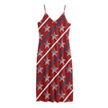 USA Patriotic Star Pattern Print Jersey Midi Cami Dress