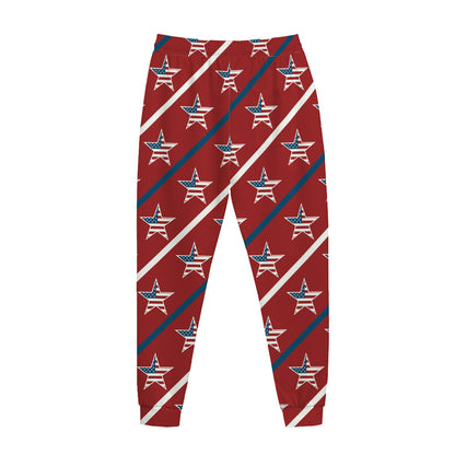 USA Patriotic Star Pattern Print Jogger Pants