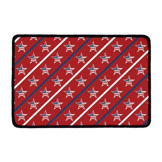 USA Patriotic Star Pattern Print Kitchen Mat