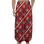 USA Patriotic Star Pattern Print Lantern Pants
