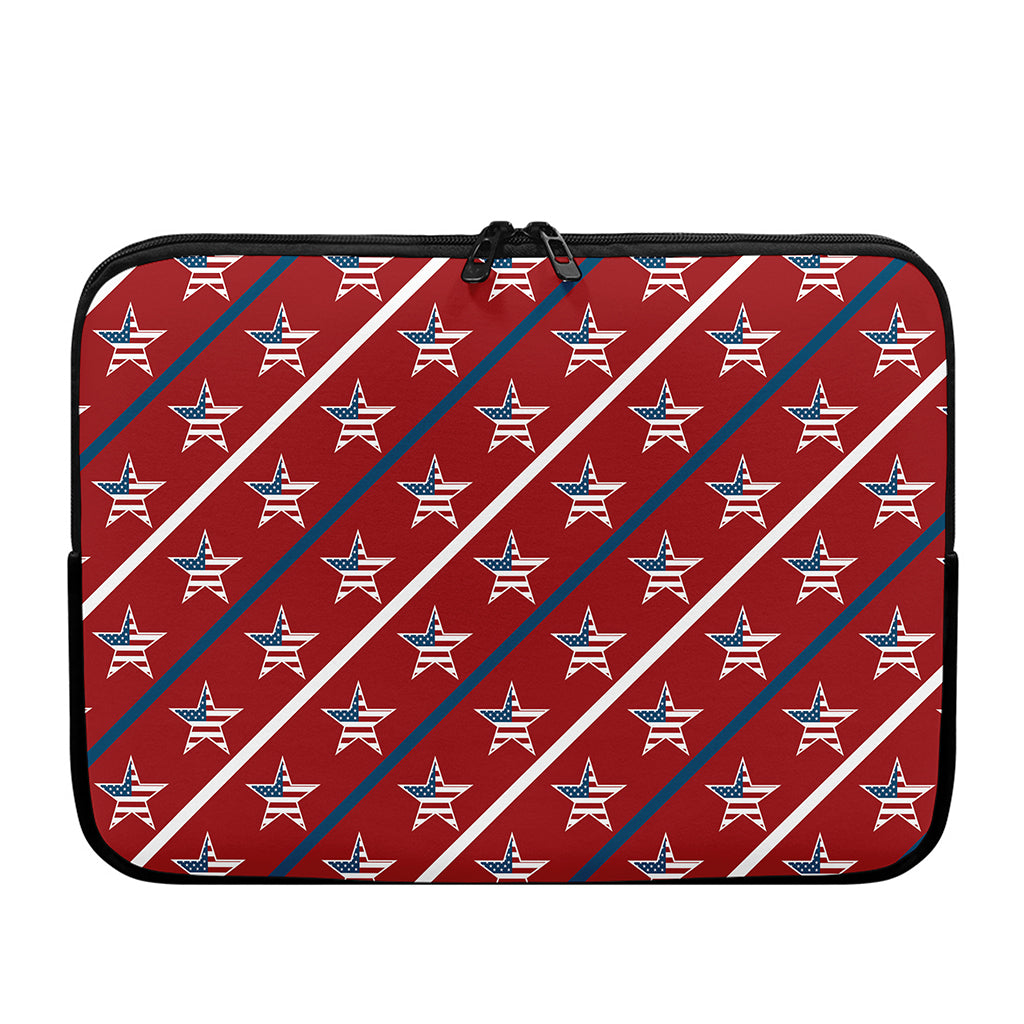 USA Patriotic Star Pattern Print Laptop Sleeve