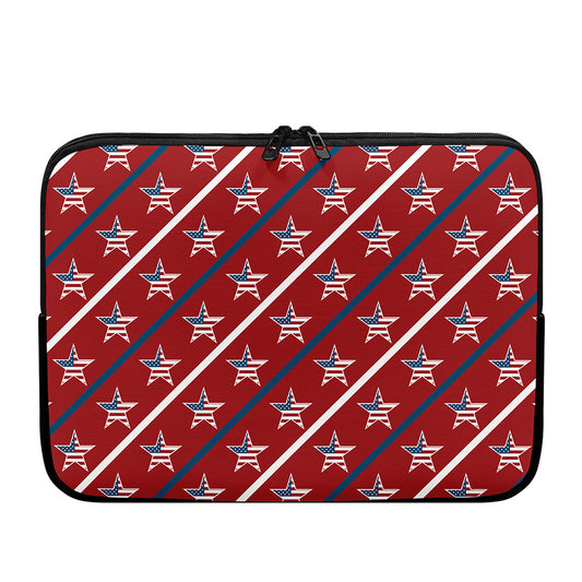 USA Patriotic Star Pattern Print Laptop Sleeve