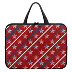 USA Patriotic Star Pattern Print Laptop Sleeve With Handle