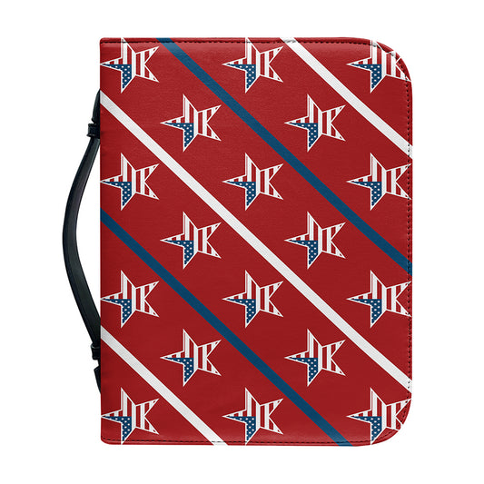 USA Patriotic Star Pattern Print Leather Bible Cover
