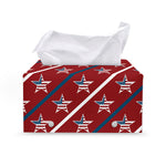 USA Patriotic Star Pattern Print Leather Tissue Box Cover
