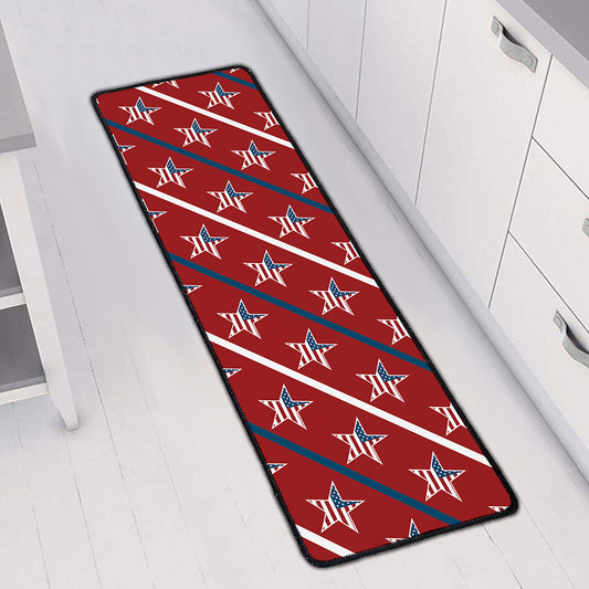 USA Patriotic Star Pattern Print Long Kitchen Mat