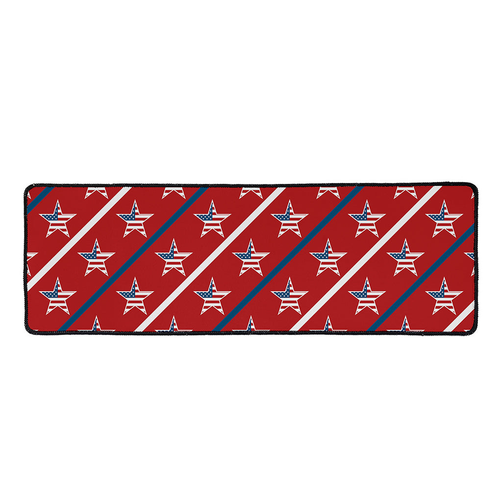 USA Patriotic Star Pattern Print Long Kitchen Mat