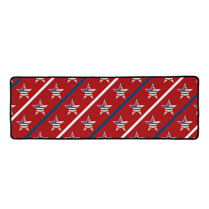 USA Patriotic Star Pattern Print Long Kitchen Mat