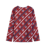 USA Patriotic Star Pattern Print Long Sleeve Short Coat