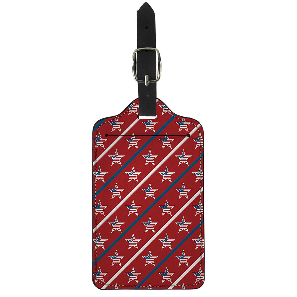 USA Patriotic Star Pattern Print Luggage Tag