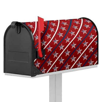 USA Patriotic Star Pattern Print Mailbox Cover