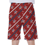 USA Patriotic Star Pattern Print Men's Beach Shorts