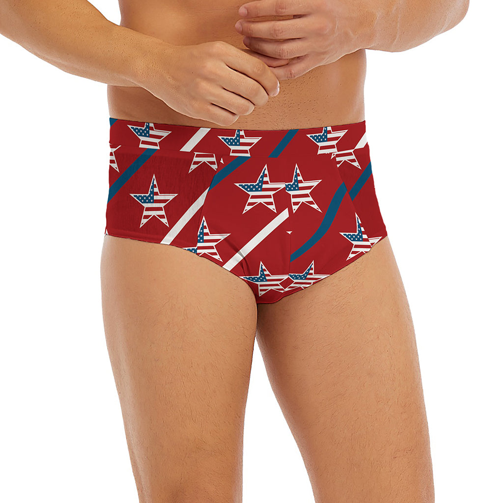USA Patriotic Star Pattern Print Men's Briefs