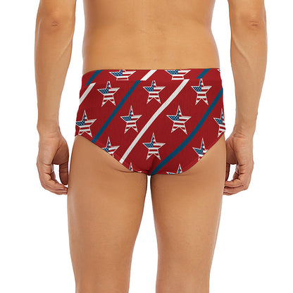USA Patriotic Star Pattern Print Men's Briefs