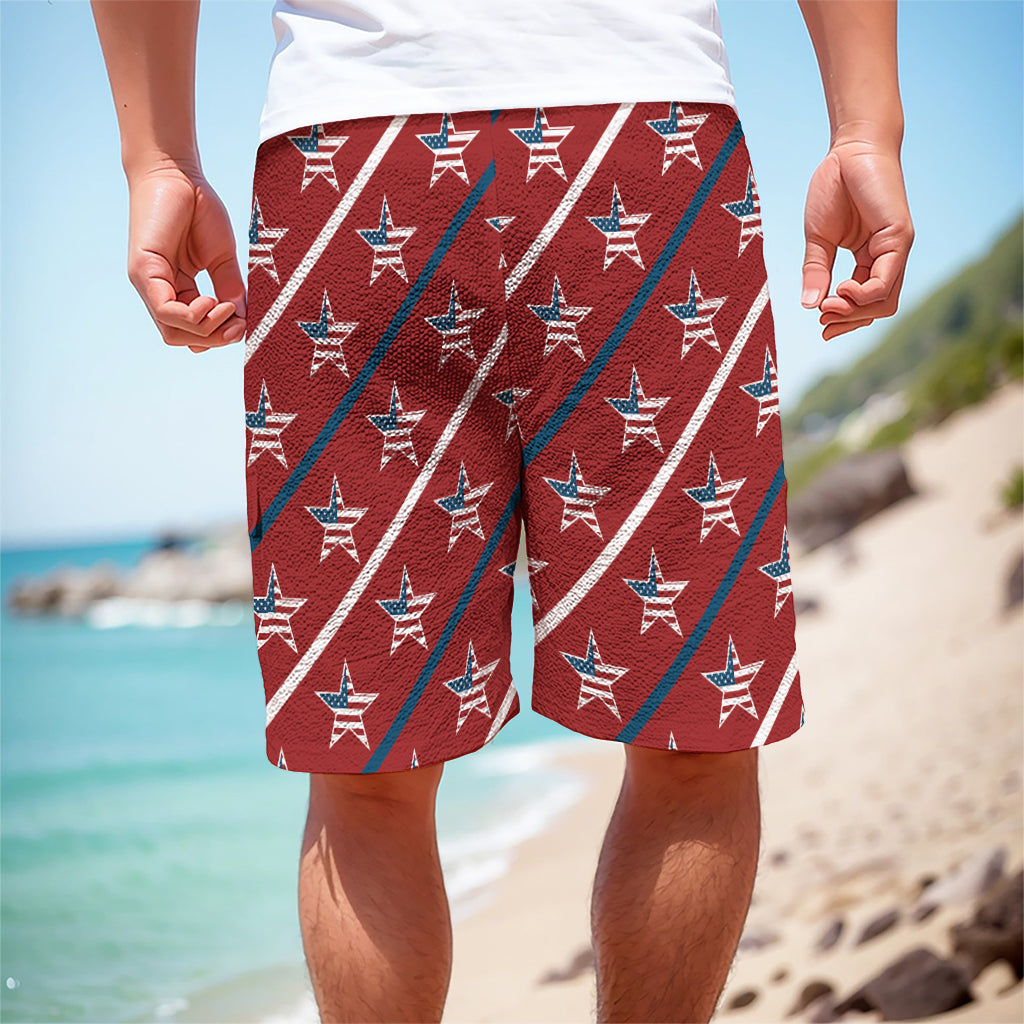 USA Patriotic Star Pattern Print Men's Cargo Shorts
