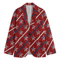 USA Patriotic Star Pattern Print Men's Cotton Blazer