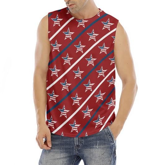 USA Patriotic Star Pattern Print Men's Fitness Tank Top