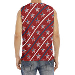 USA Patriotic Star Pattern Print Men's Fitness Tank Top