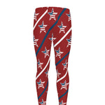 USA Patriotic Star Pattern Print Men's leggings