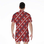 USA Patriotic Star Pattern Print Men's Rompers