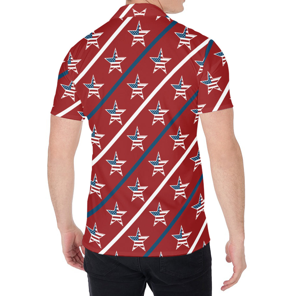 USA Patriotic Star Pattern Print Men's Shirt