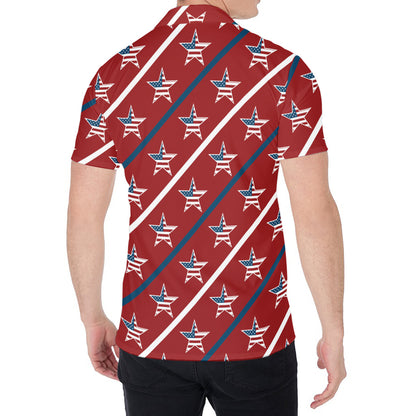 USA Patriotic Star Pattern Print Men's Shirt