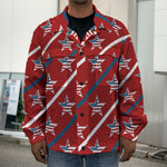 USA Patriotic Star Pattern Print Men's Shirt Jacket