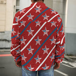 USA Patriotic Star Pattern Print Men's Shirt Jacket