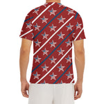 USA Patriotic Star Pattern Print Men's Short Sleeve Rash Guard