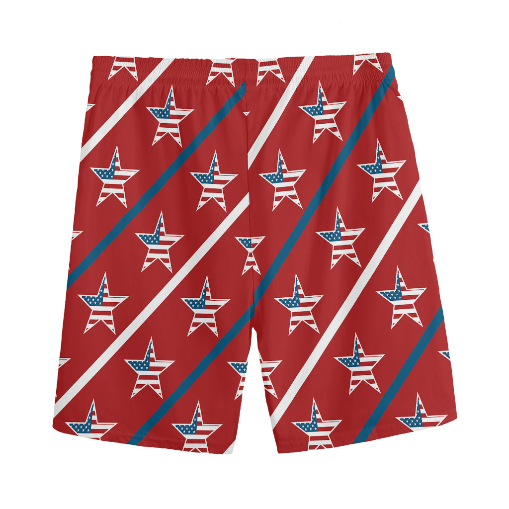 USA Patriotic Star Pattern Print Men's Sports Shorts